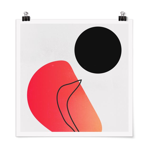 Prints abstract Abstract Shapes - Black Sun