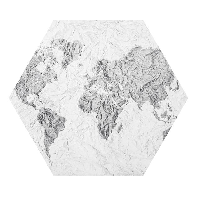Forex prints Paper World Map White Grey
