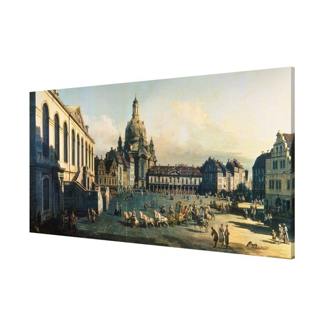 Art style post impressionism Bernardo Bellotto - New Market Square In Dresden From The Jüdenhof