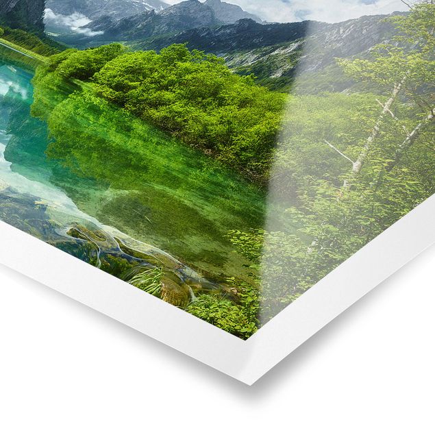 Landscape poster prints Mountain Lake With Water Reflection