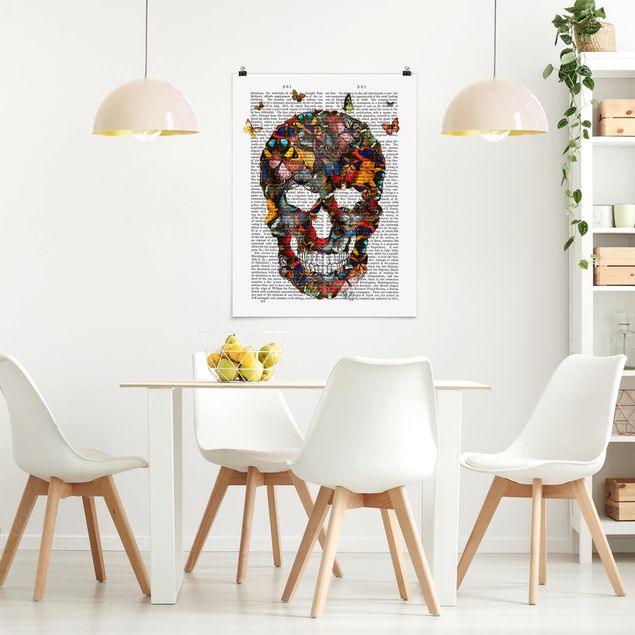 Prints animals Scary Reading - Butterfly Skull