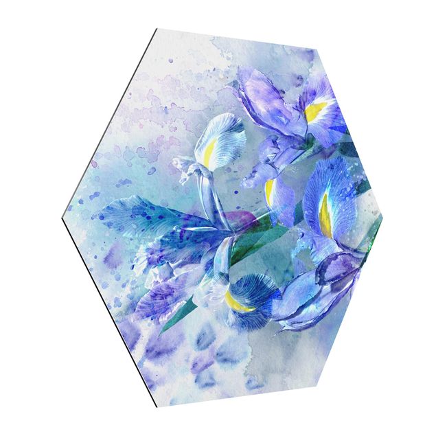 Contemporary art prints Watercolour Flowers Iris
