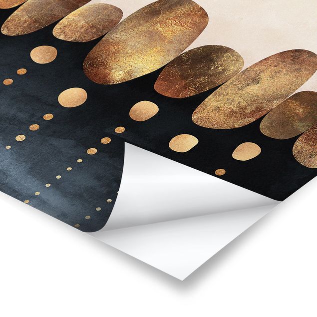 Poster print Abstract Golden Stones