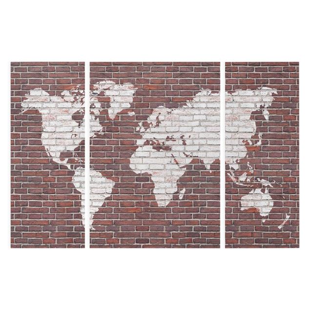 Canvas prints maps Brick World Map