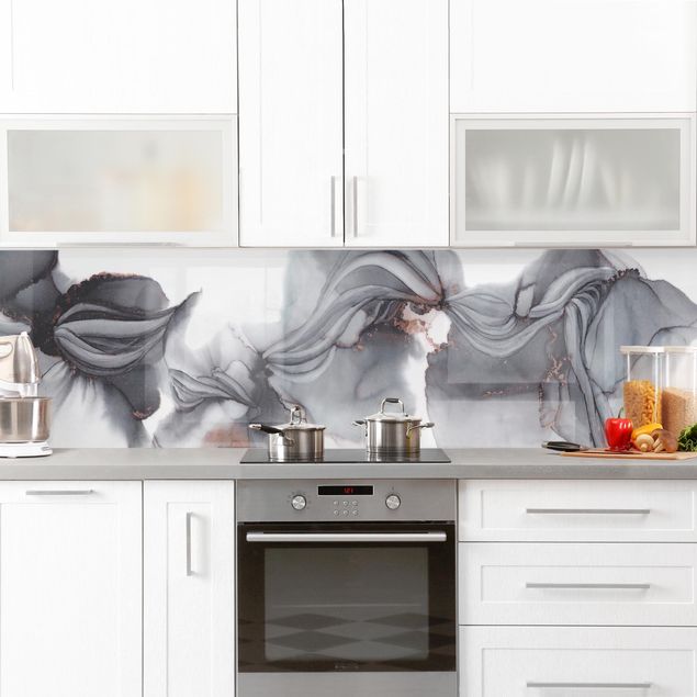 Kitchen splashback patterns Black Medusa With Coppery Shimmer