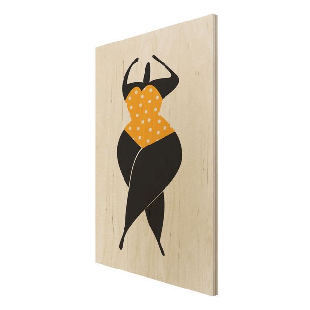 Prints on wood Miss Dance Yellow