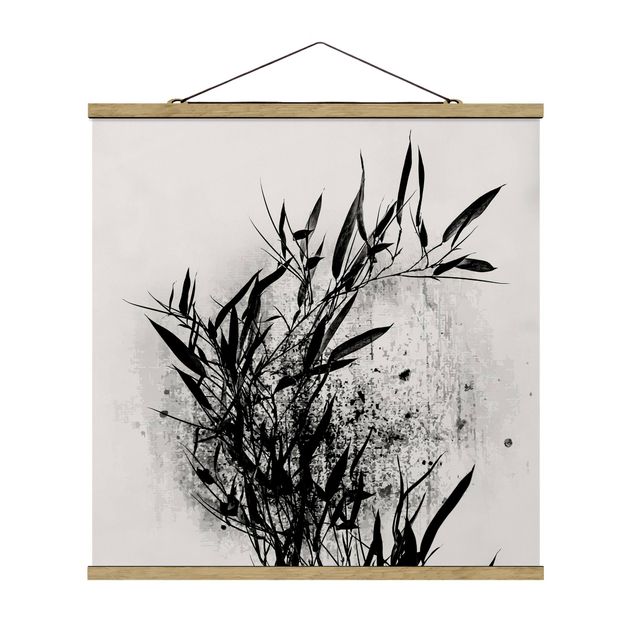 Bamboo canvas art Graphical Plant World - Black Bamboo