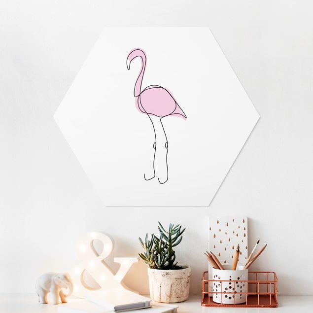 Nursery decoration Flamingo Line Art