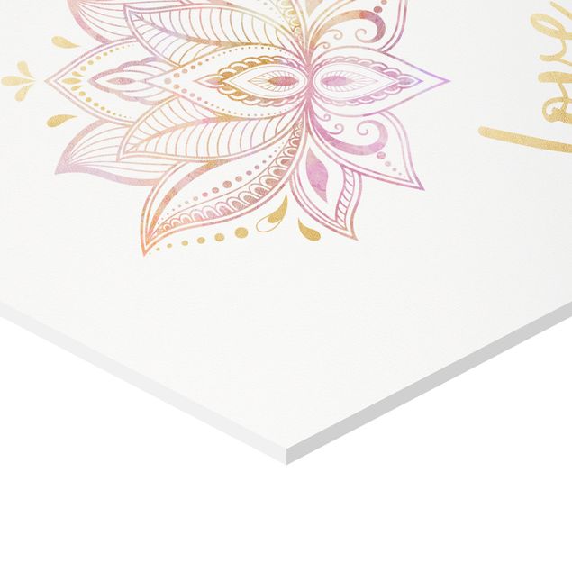Prints Mandala Namaste Lotus Set Gold Light Pink