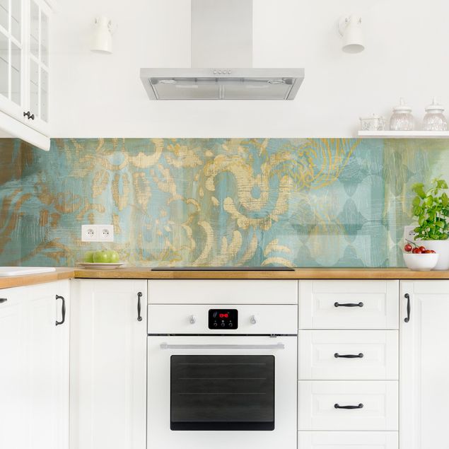 Splashback Moroccan Collage In Gold And Turquoise