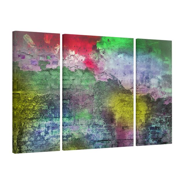 Contemporary art prints Colourful Sprayed Old Brick Wall