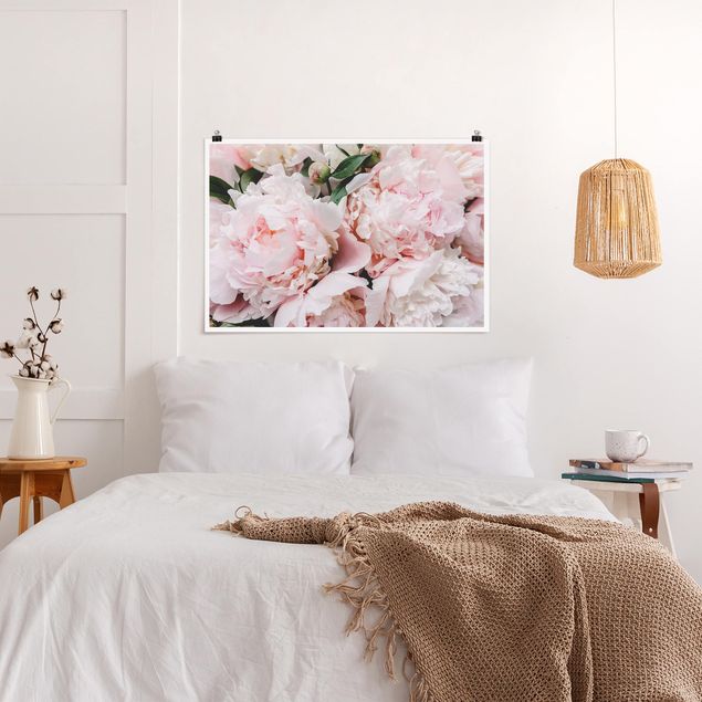 Floral canvas Peonies Light Pink