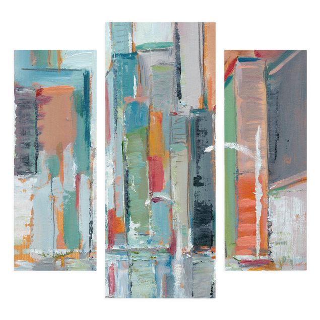 Orange canvas wall art Contemporary Downtown I