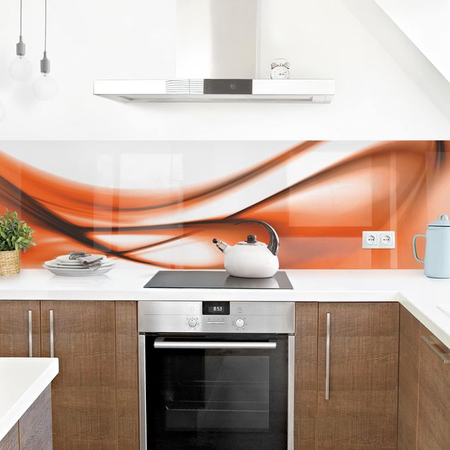 Kitchen splashback abstract Orange Touch