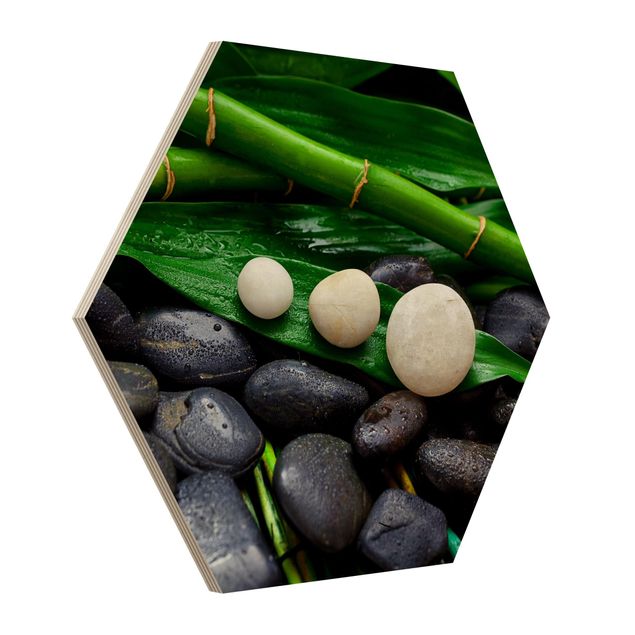 Canvas art Green Bamboo With Zen Stones