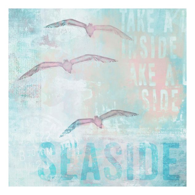 Art prints Shabby Chic Collage - Seagulls
