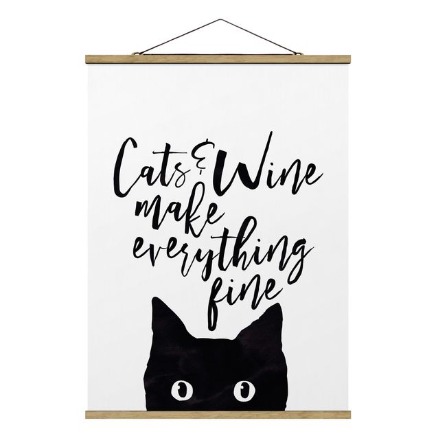 Prints quotes Cats And Wine make Everything Fine