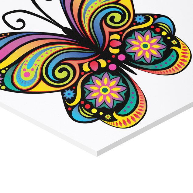 Hexagonal prints No.BP22 Mandala Butterfly