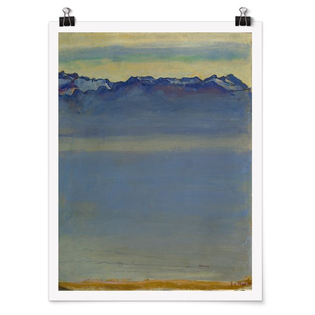 Mountain art prints Ferdinand Hodler - Lake Geneva with Savoyer Alps