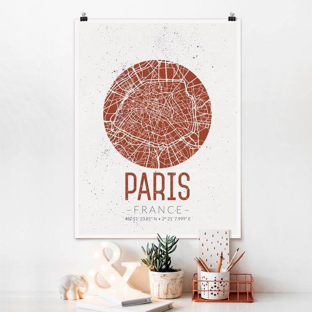 Kitchen City Map Paris - Retro