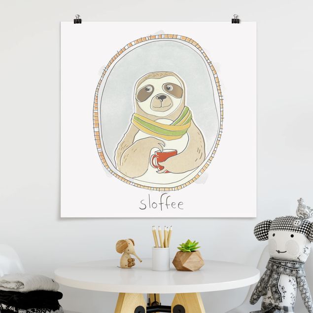 Quote wall art Caffeinated Sloth