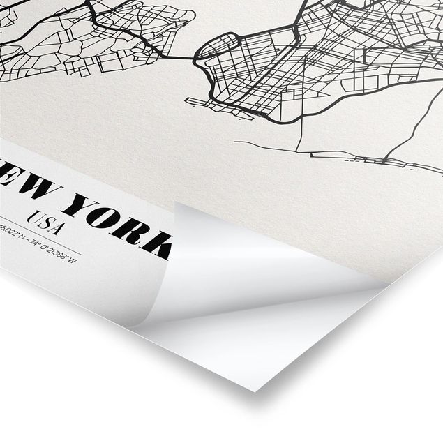 Prints New York City Map - Classic