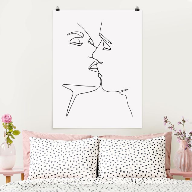Art styles Line Art Kiss Faces Black And White