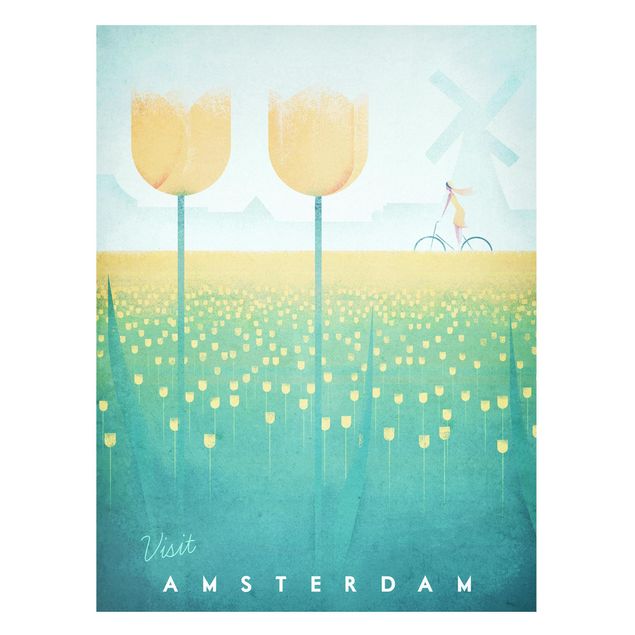 Magnet boards flower Travel Poster - Amsterdam