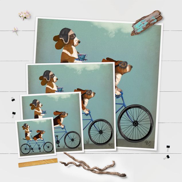 Prints brown Cycling - Bassets Tandem