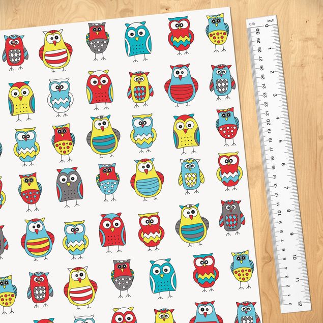 Adhesive films Kids Pattern With Various Owls