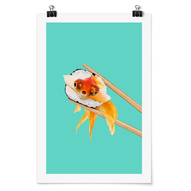 Posters art print Sushi With Goldfish