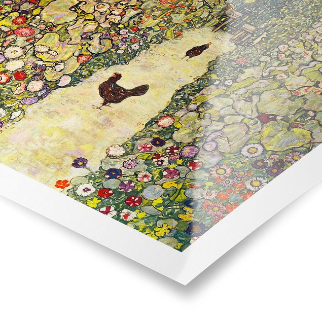 Posters art print Gustav Klimt - Garden Path with Hens