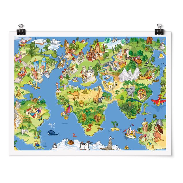 Prints modern Great and Funny Worldmap