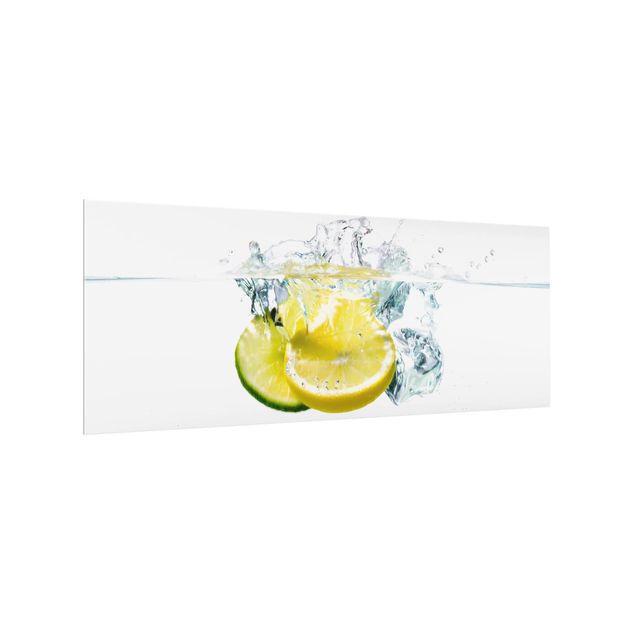 Glass splashback Lemon And Lime In Water
