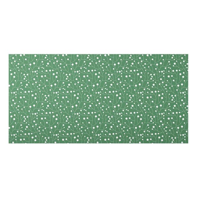 Glass splashback kitchen Natural Pattern Growth With Dots On Green