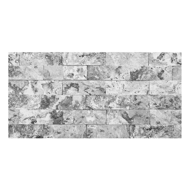 Glass splashbacks Stone Wall Natural Marble Grey
