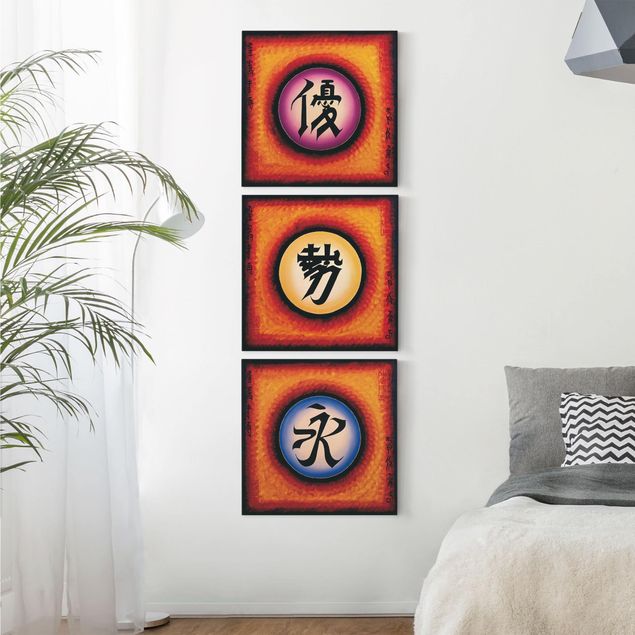 Modern art prints Chinese Characters Trio