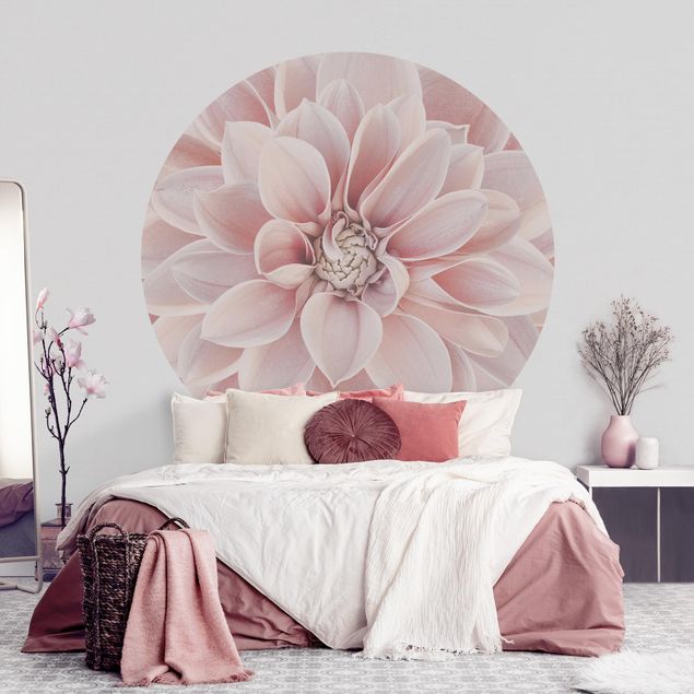 Floral wallpaper Dahlia In Powder Pink