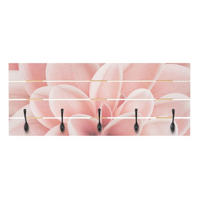Wall mounted coat rack Dahlia Pink Petals Detail
