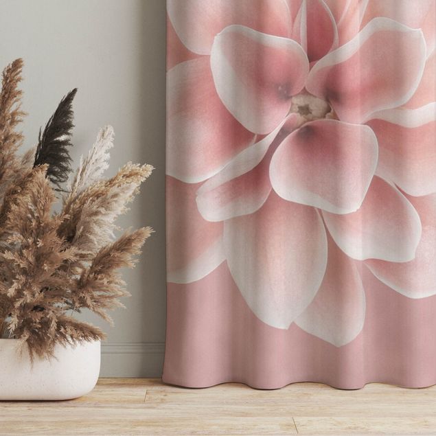 made to measure curtains Dahlia Pink Blush Flower Centered