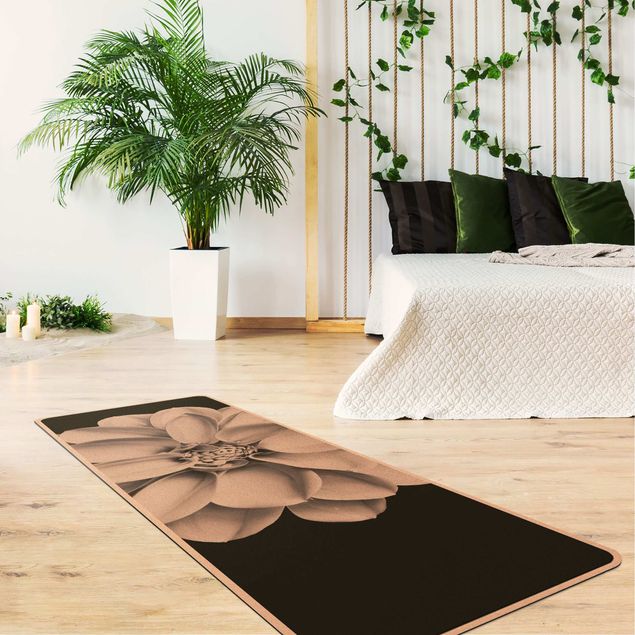 floral area rugs Dahlia Black And White