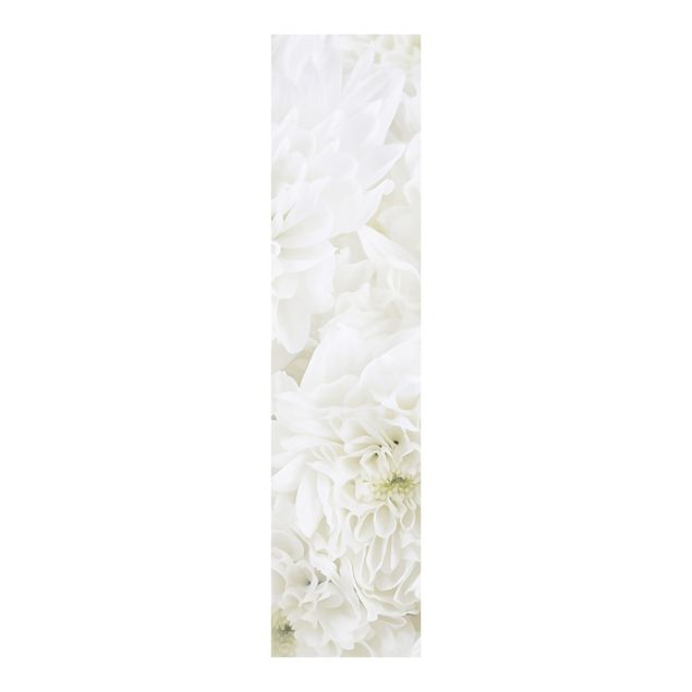 Sliding panel curtains flower Dahlias Sea Of Flowers White