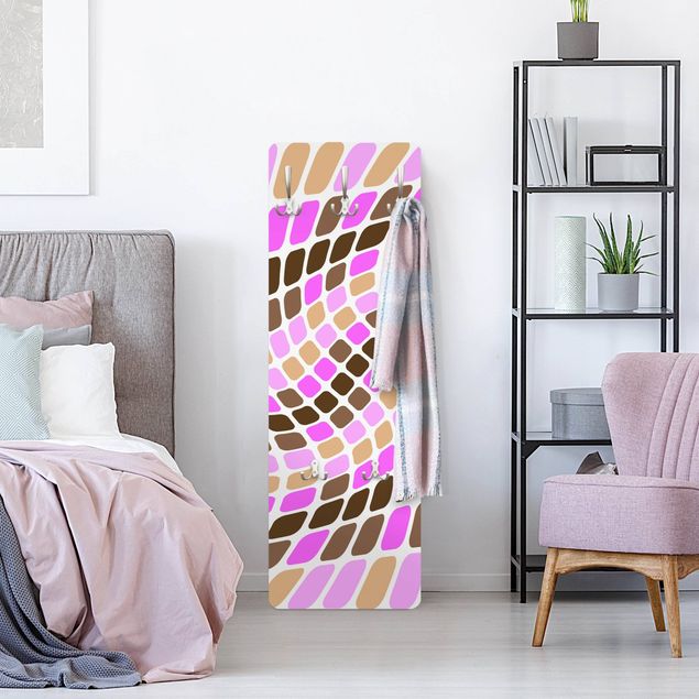 Wall mounted coat rack multicoloured Dancing Squares