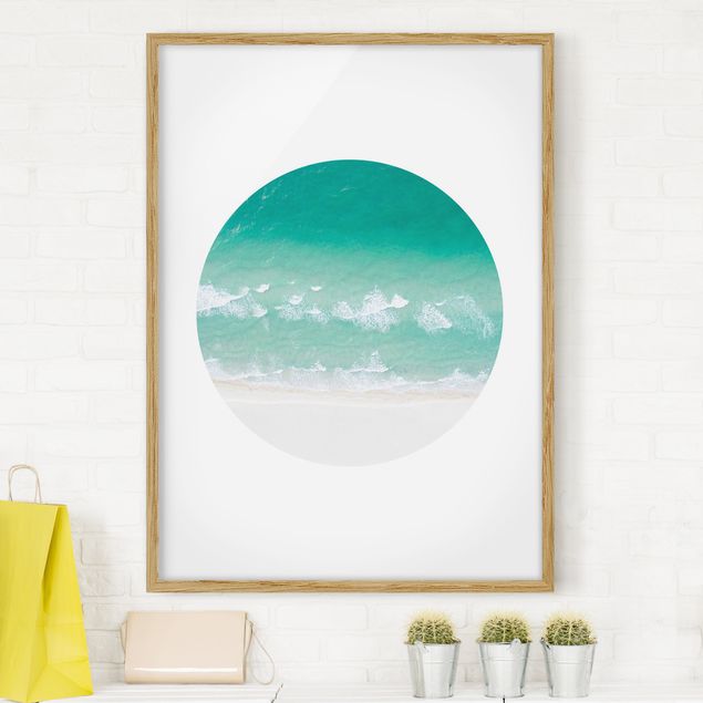 Framed beach prints The Ocean In A Circle