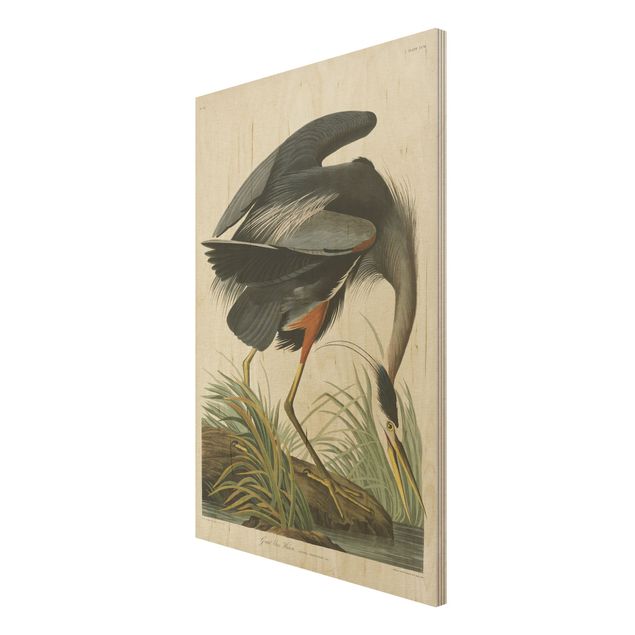 Prints Vintage Board Blue Heron
