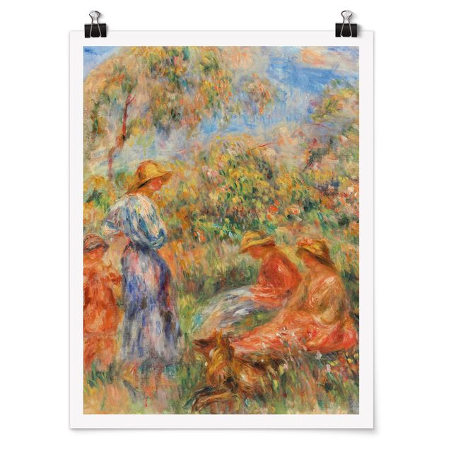 Canvas art Auguste Renoir - Three Women and Child in a Landscape