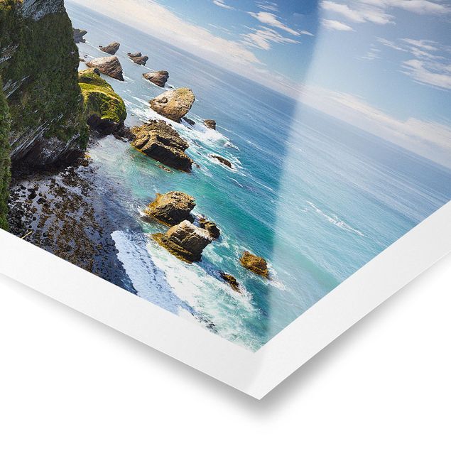 Prints modern Nugget Point Lighthouse And Sea New Zealand