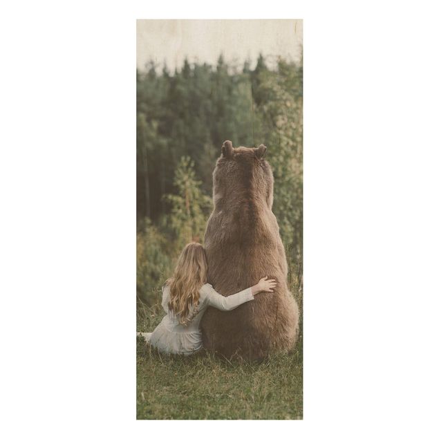 Prints Girl With Brown Bear