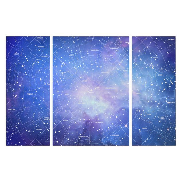 Navy blue wall art Stelar Constellation Star Chart
