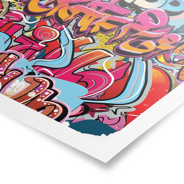 Prints multicoloured Hip Hop Graffiti